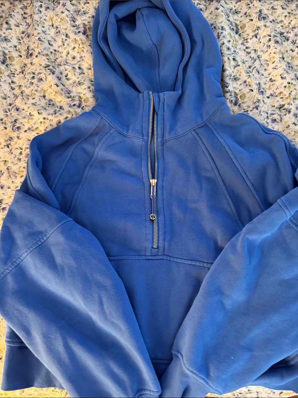 lululemon athletica Blue Half-Zip Hoodie Sweatshirt